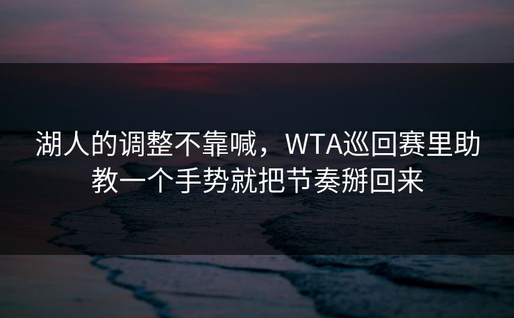 湖人的调整不靠喊，WTA巡回赛里助教一个手势就把节奏掰回来